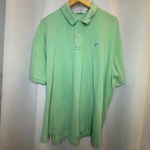 Southern Tide Skipjack Polo Shirt Heathered Green XL Mens Short Sleeve‎